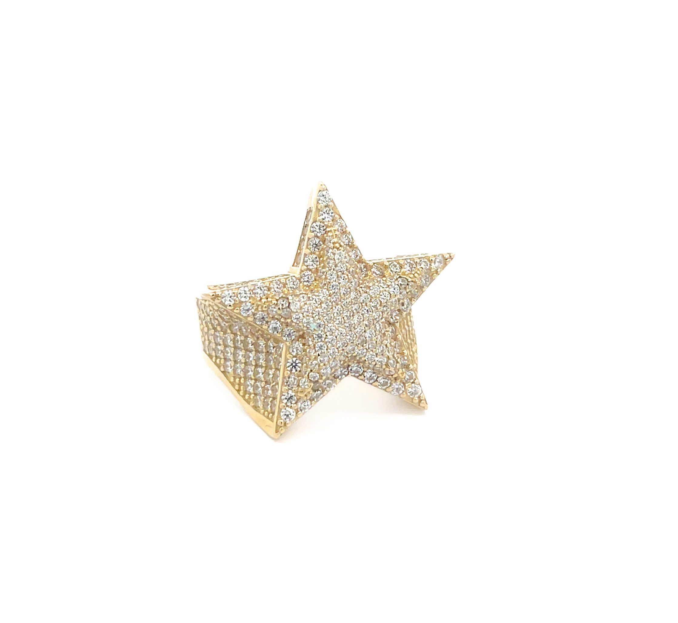 9K Yellow Gold Fully Gem Set Star Ring