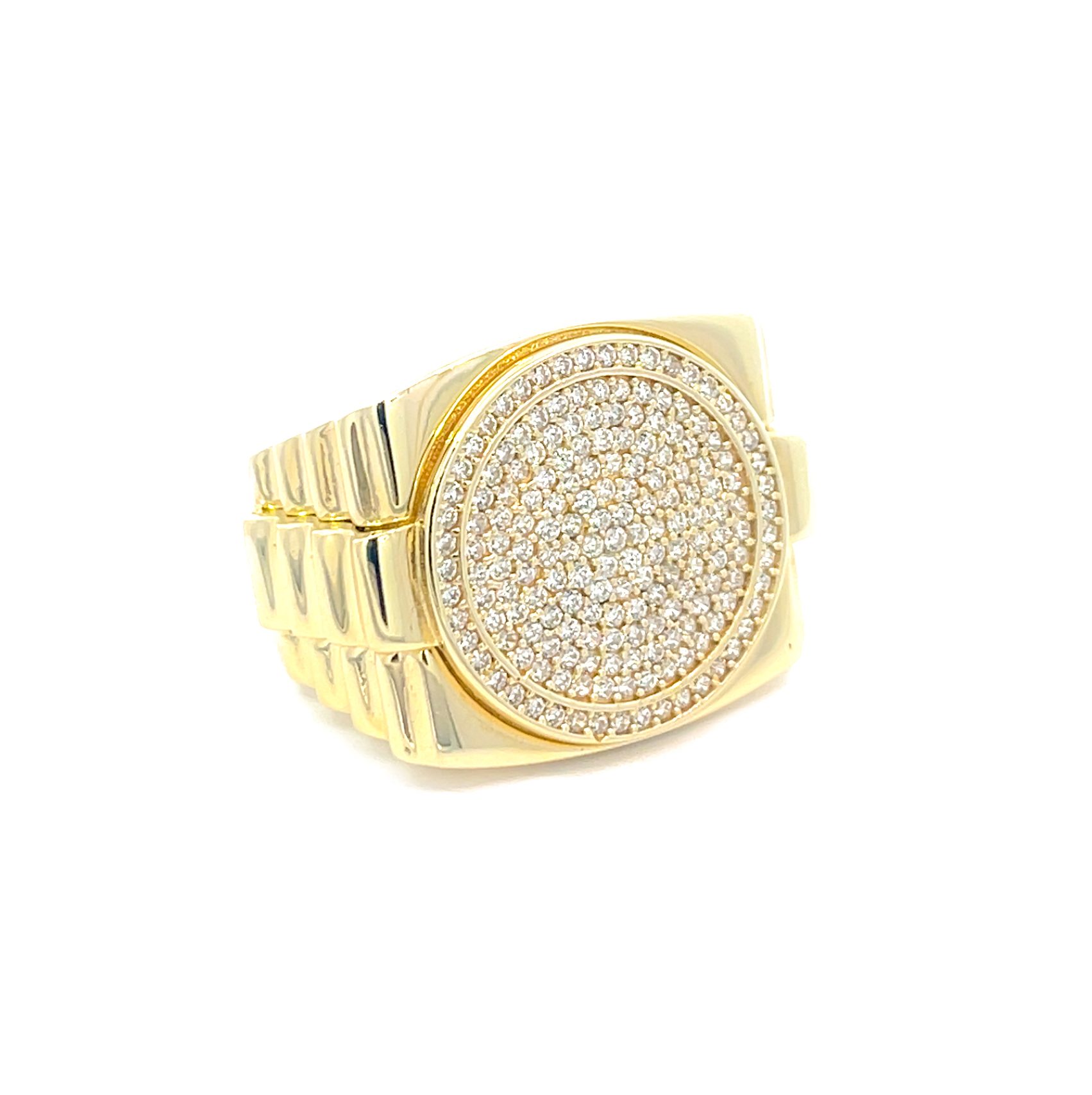 9K Yellow Gold Gem-Set Presidential Style Rolex Signet Ring