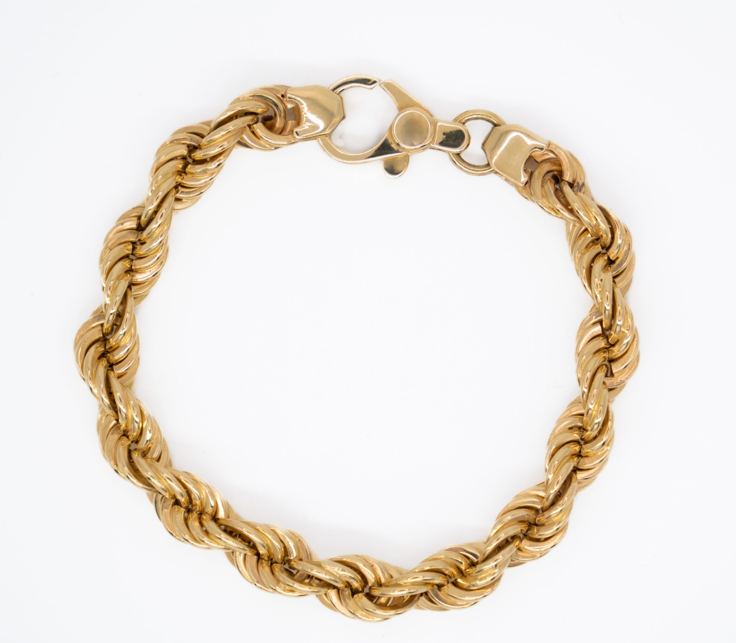 9K Yellow Gold Hollow Classic Big Rope Bracelet