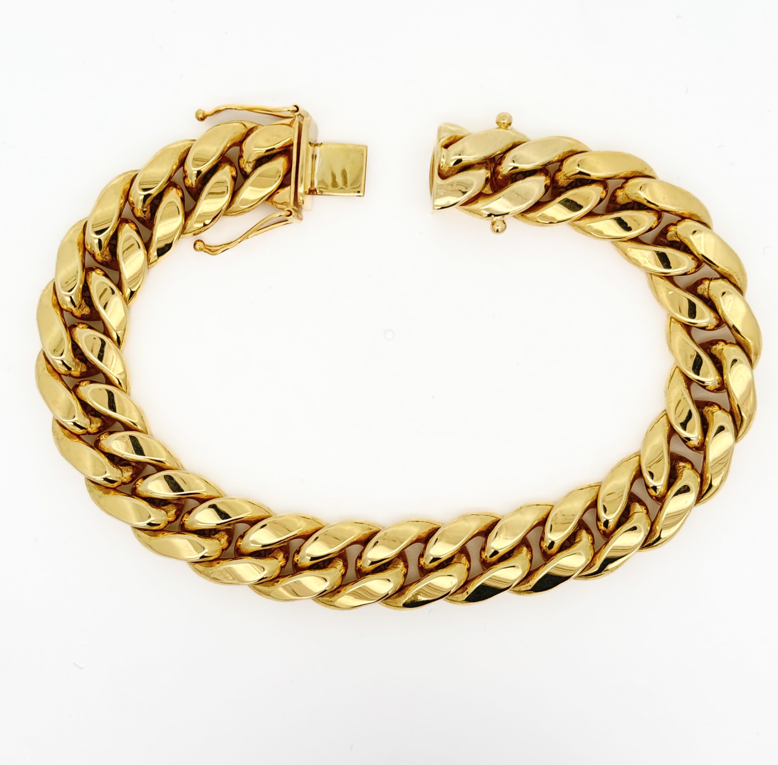 9K SOLID Yellow Gold Italian Made Cuban Bracelet Heavy